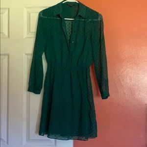 Forest green American Eagle collared dress